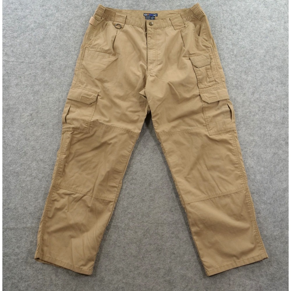 5.11 Tactical Series Pants Mens 36 Beige Cargo Utility Work Elastic Waist